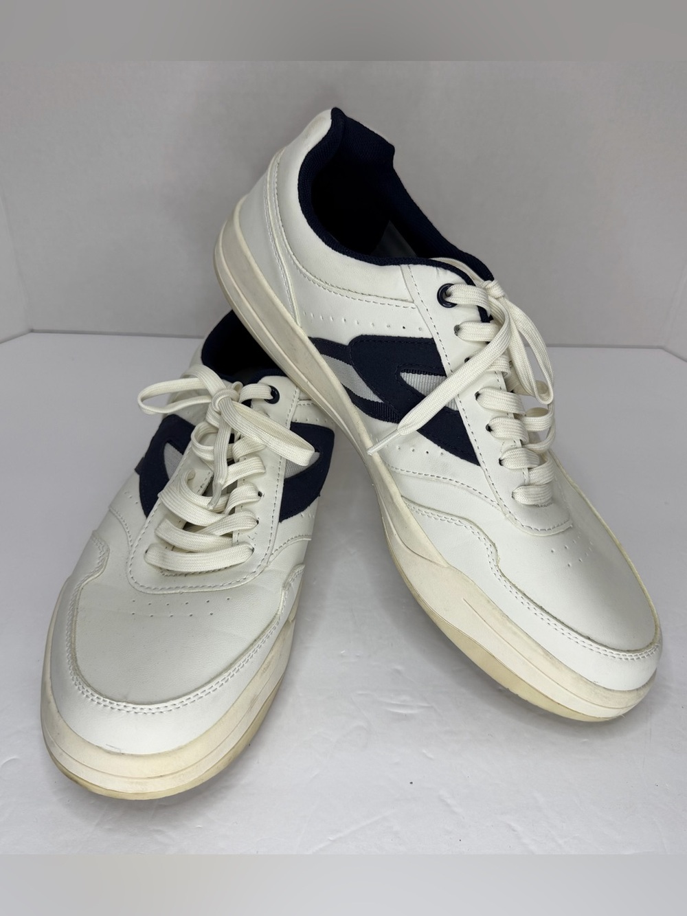 Tretorn White Navy Retro Court Tennis Sneakers Shoes Size 10.5